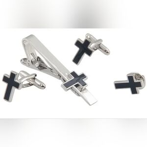 Religious Suit Accessories  Tie Clip, Cufflinks, and Suit Pin - NWT
